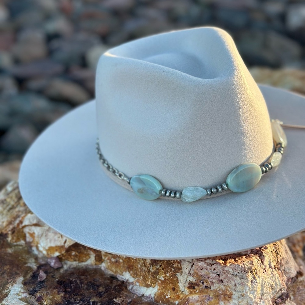 Aquamarine Fire Agate Hat Band - Picture 2 of 5